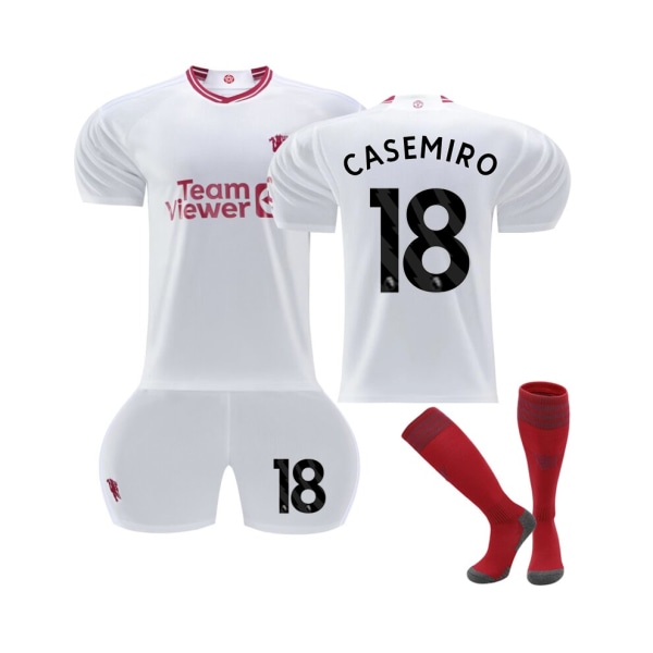 (2023/24 Manchester United Third Shirt #18 Casemiro Fotbollströja Kits 20(115-125CM)