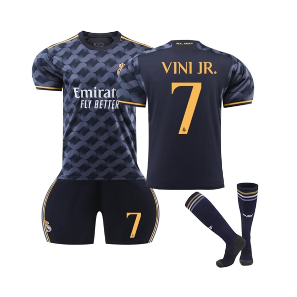 (Real Madrid 2023/24 bortatröja Vini JR. No.7 set 28(150-155CM)