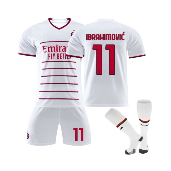 (AC Milan bortatröja 2022/23 Ibrahimovic No.11 Fotbollströja 3-delade kit för barn Vuxna XL(180-185CM)