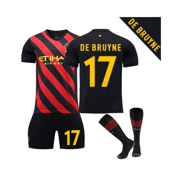 (Manchester City Away #17 De Bruyne Champions League Jubileumsfotbollströja för barn Vuxna 26(140-150CM)