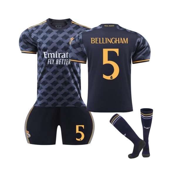 (Real Madrid 2023/24 bortatröja Bellingham No.5 Fotbollströja Set XL(180-190CM)