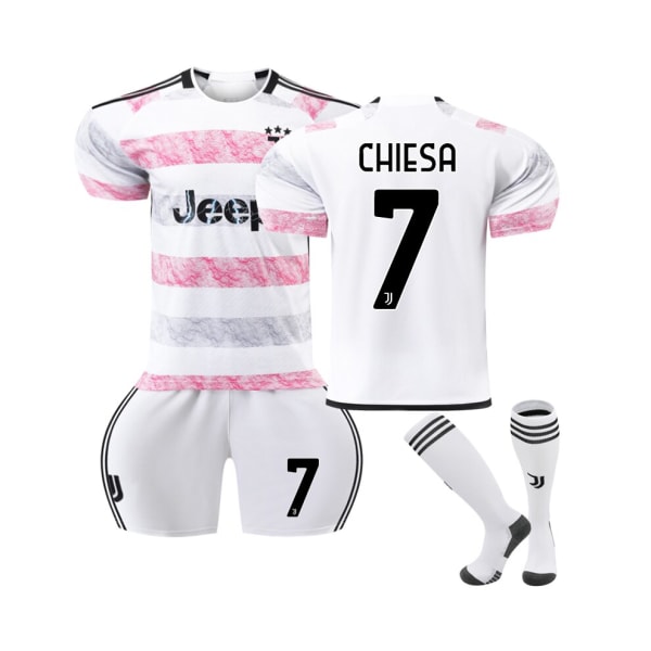 (2023-24 Juventus hemma #7 Chiesa fotbollströja L(175-180CM)