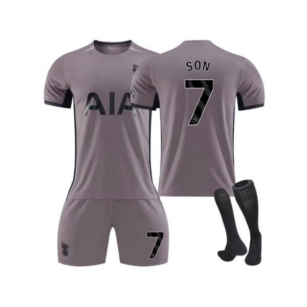 (2023/24 Tottenham Away #7 Son Fotbollströja Kit för barn Vuxna 20(110-120CM)