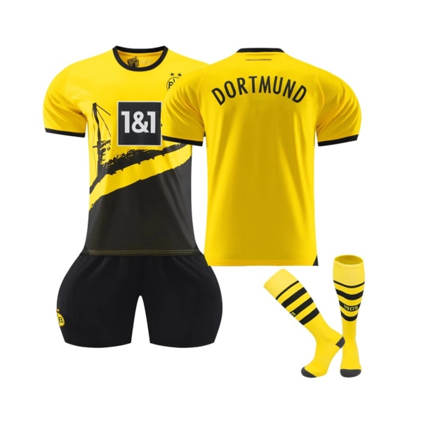 Dortmund 2023/24 hemmafotbollströjasatser för barn, vuxna 26(140-150CM)