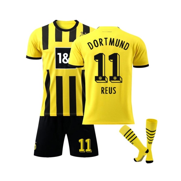 Borussia Dortmund hemmatröja 2022/23 Reus No.11 fotbollströja 3-delade kit för barn Vuxna M(170-175CM)