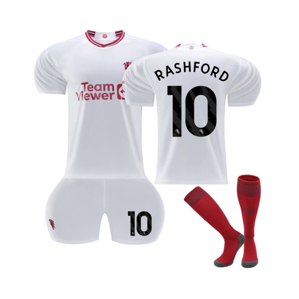 (2023/24 Manchester United Third Shirt #10 Rashford Fotbollströja Kits 28(150-155CM)