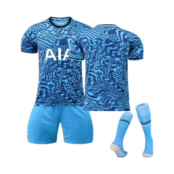 (Tottenham Hotspur Third Stadium Jersey 2022-23 Lagfotbollströja 3-delade kit för barn Vuxna Svart 43
