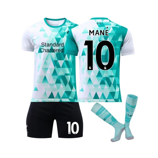 ( 2022-2023 Liverpool Training White Green Jersey Mane No.10 Fotbollströja 3-delade kit för barn Vuxna Black,3XL