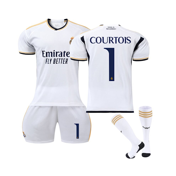 Real Madrid 2023/24 hemmatröja Courtois No.1 Fotbollströja Rosa 35