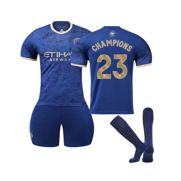 (2023 Manchester City Champions Jubileumskläder för fotbollströjor White,41