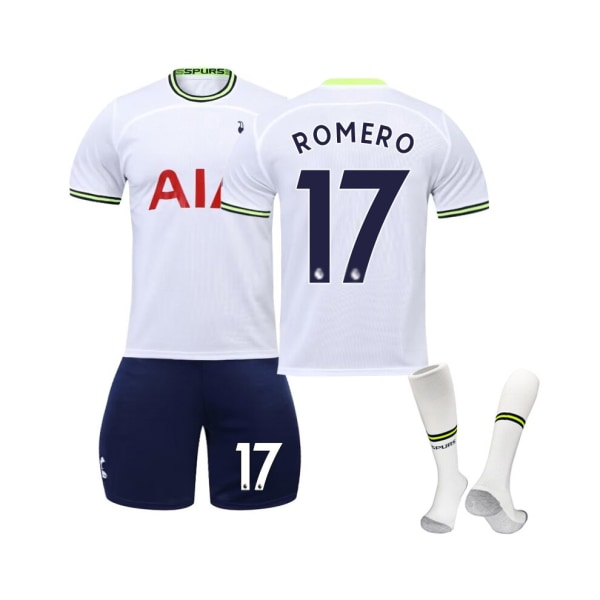 (Tottenham Hotspur hemmatröja 2022/23 Romero No.17 fotbollströja 3-delade kit för barn Vuxna Blue,XXL