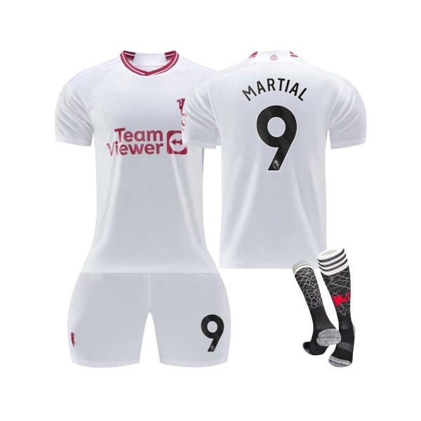 ( 2023/24 Manchester United Third Shirt #9 Martial Fotbollströja Kit för barn Vuxna XXL(190-200CM)