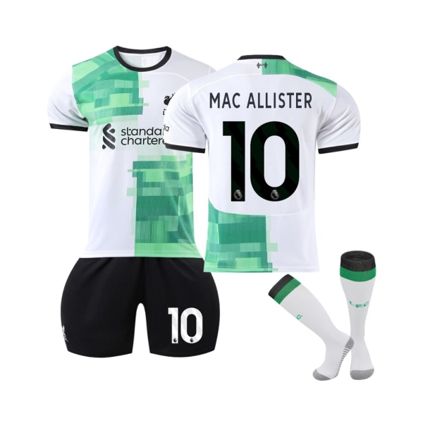 (2023/24 Liverpool bortatröja #10 Mac Allister Fotbollströja Kit för barn Vuxna A