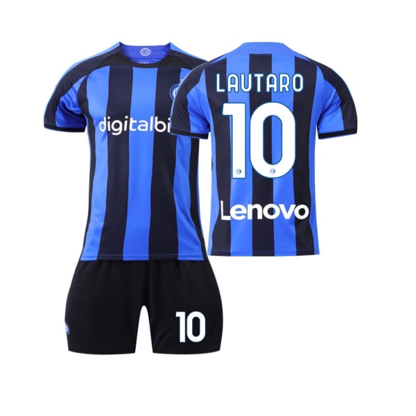 22-23 Inter Milan fotbollströja för barn tröja nr 10 Lautaro fotbollströja uniformer Blue,36