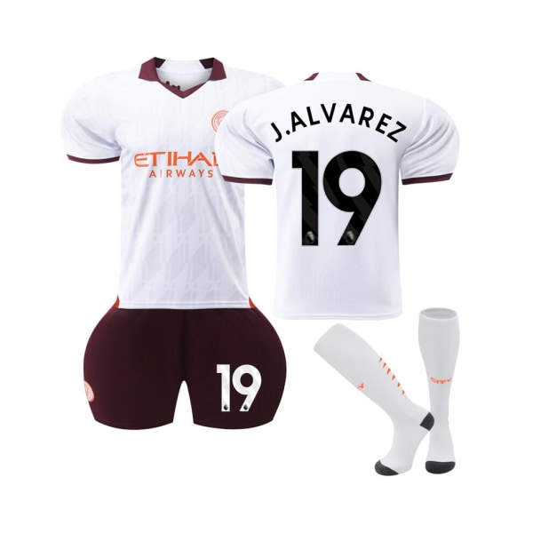 (2023/24 Manchester City Borta #19 Julian Alvarez set gul XL