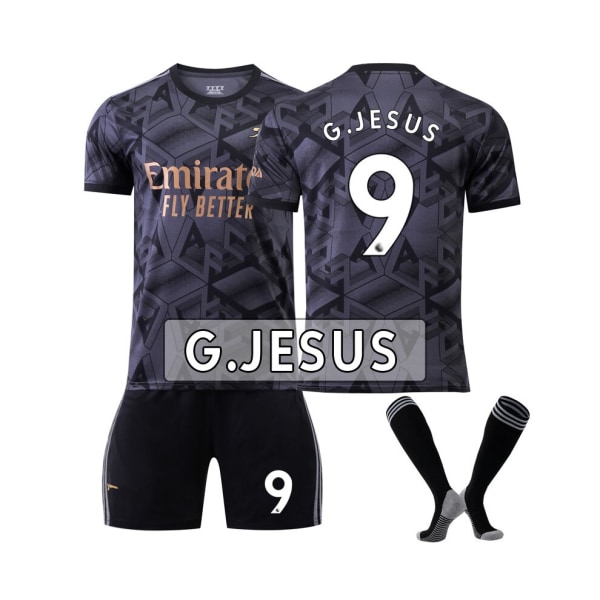 ( Arsenal 22/23 bortatröja G.Jesus No.9 fotbollströja 3-delade kit för barn Vuxna L(175-180CM)