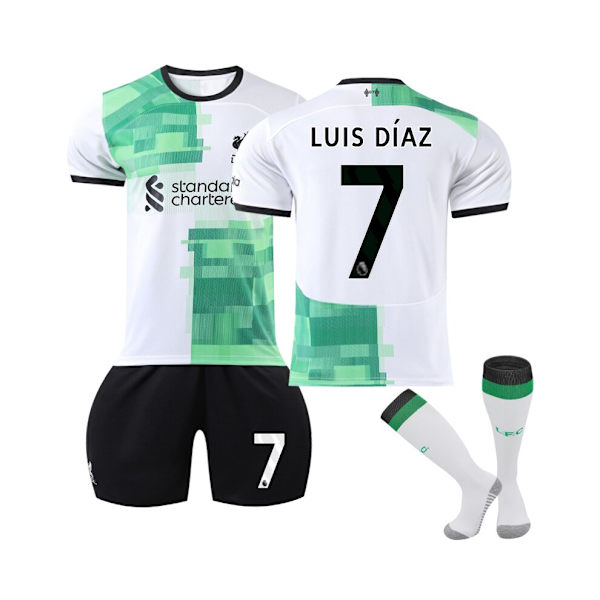 (2023/24 Liverpool bortatröja #7 Luis Diaz set Yellow,4XL