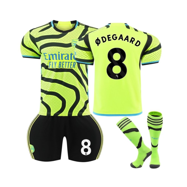 (2023/24 Arsenal bortatröja #8 Ødegaard Fotbollströja Set 24(140-145CM)