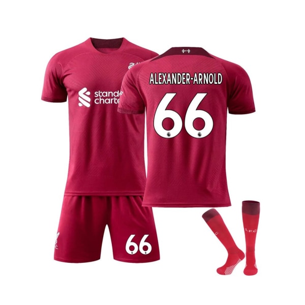 ( Liverpool FC 2022/23 hemmatröja Alexander-Arnold No.66 fotbollströja 3-delade kit för barn Vuxna 20(115-125CM)