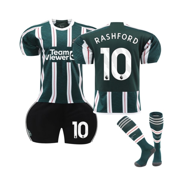 (2023/24 Manchester United Borta #10 Rashford Fotbollströja Set M(170-175CM)