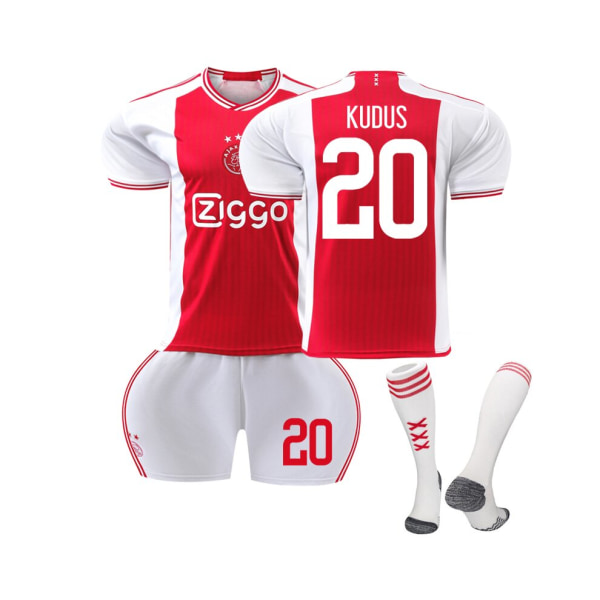(2023/24 Ajax Home #20 Kudus Fotbollströja Set 2XL(185-195CM)