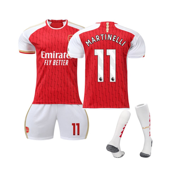 (2023/24 Arsenal hemmatröja #11 Martinelli fotbollströja kit för barn, vuxna L(175-180CM)