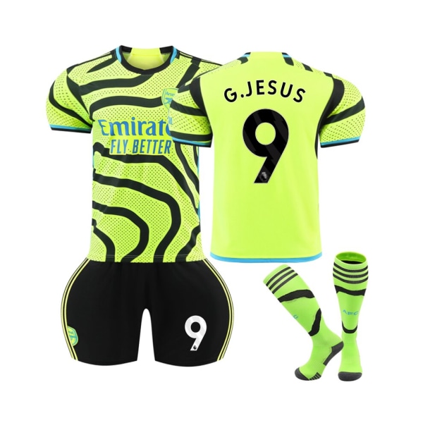 (2023/24 Arsenal bortatröja #9 G.Jesus Fotbollströja Kit för barn Vuxna 28(150-160CM)