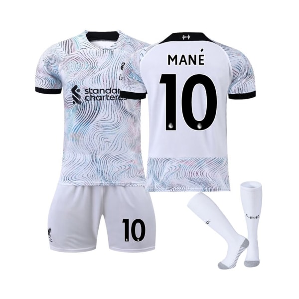 (Liverpool FC 2022/23 Stadium bortatröja Mane No.10 Fotbollströja 3-delade kit för barn Vuxna 26(145-150CM)