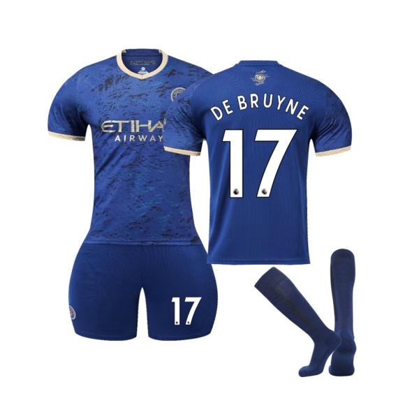 Manchester City No.17 De Bruyne Year of the Rabbit Special Edition Fotbollströja för barn Vuxna Marinblå 46