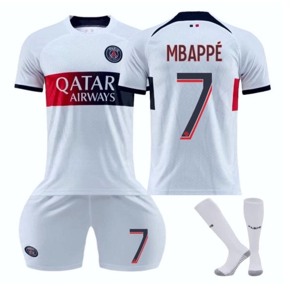 (NEYMARJR 10, ) 2023-2024 Paris borta fotbollströja med strumpor med knäskydd Blå 41