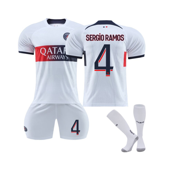 (Paris Saint-Germain 2023/2024 Sergio Ramos #4 Fotbollströja på bortaplan marinblå XXL