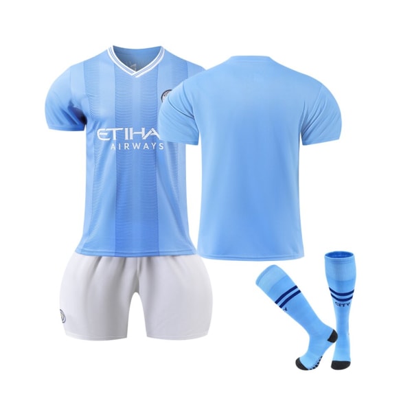 (2023/24 Manchester City hemmalag fotbollströja kit för barn, vuxna 20(110-120CM)