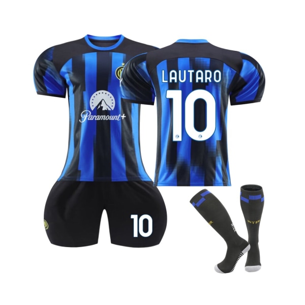 (2023/24 Inter Milan hemmatröja #10 Lautaro fotbollströja kit för barn Vuxna XXL(190-200CM)