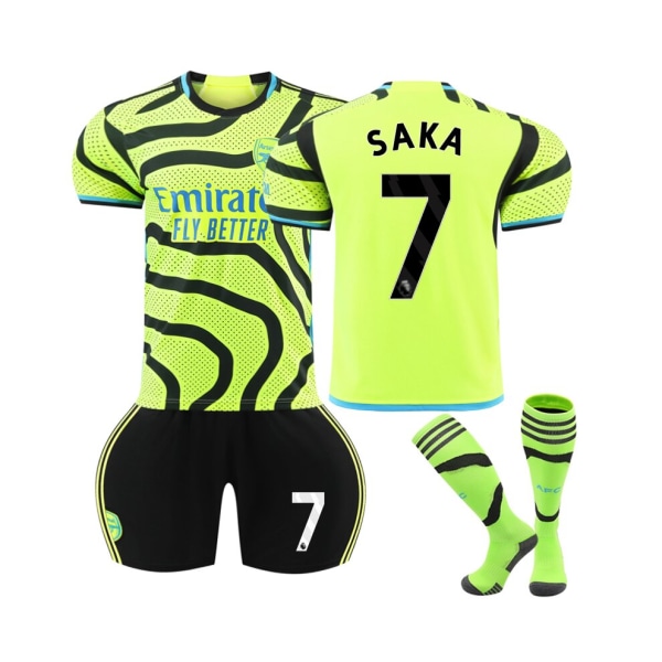 (2023/24 Arsenal bortatröja #7 Saka Fotbollströja Kit för barn Vuxna 20(110-120CM)