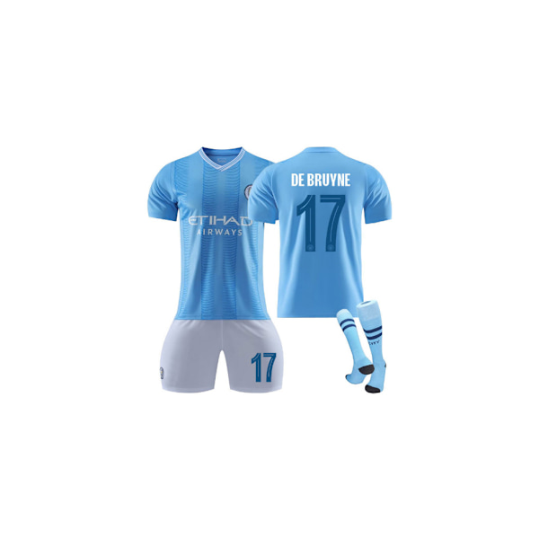 (2023/24 Manchester City #17 De Bruyne Fotboll Hemma Fotbollströja Fotboll Uniform Dräkt XL(180-185CM)