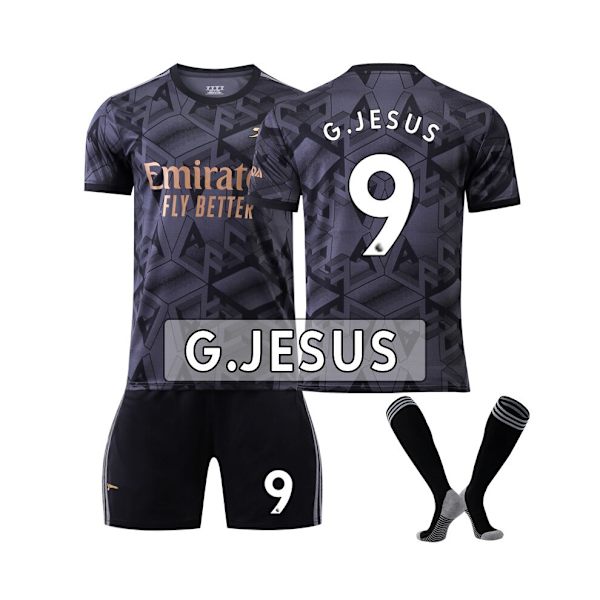 Arsenal 22/23 bortatröja G.Jesus No.9 fotbollströja 3-delade kit för barn Vuxna 24(140-145CM)