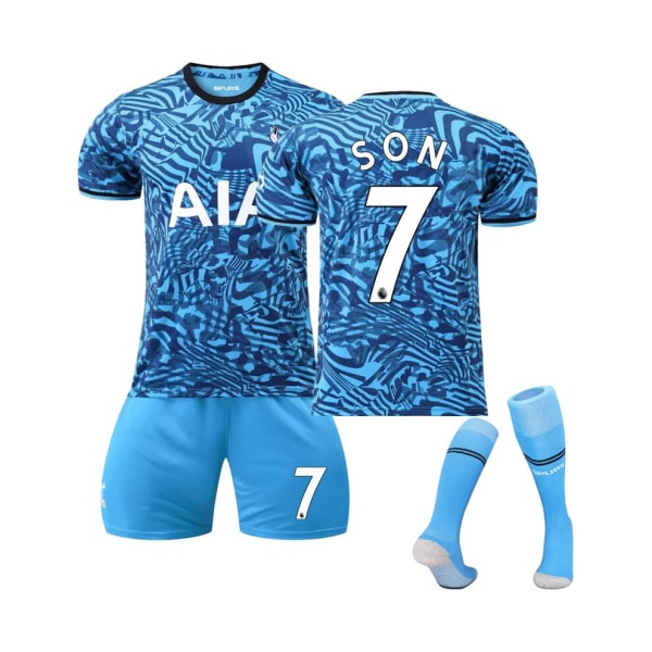 Tottenham Hotspur Third Stadium tröja 2022-23 Son No.7 fotbollströja 3-delade kit för barn Vuxna Czerwony M