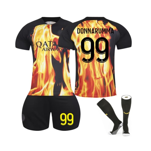 (2023/24 Paris Special Joint #99 Donnarumma Flame Edition fotbollströjasatser för barn Vuxna 16(90-100CM)