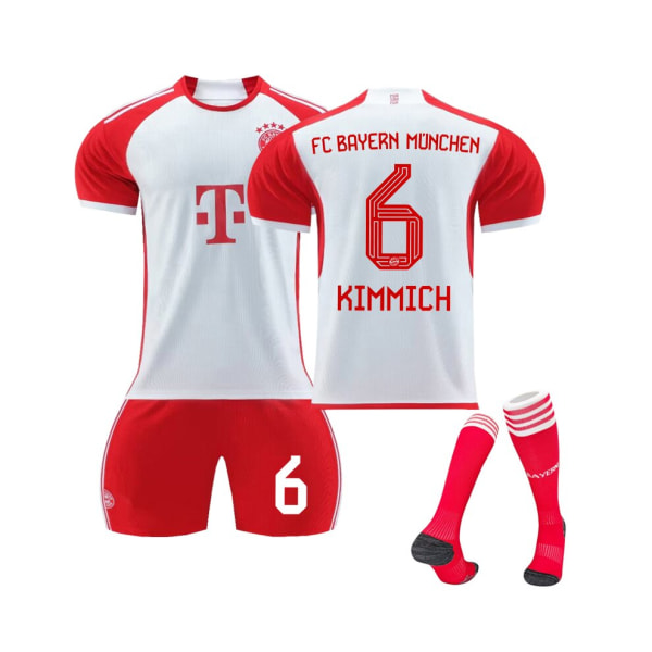 (2023/24 Bayern Home Kimmich #6 Fotbollströjasatser för barn, vuxna 22(120-130CM)