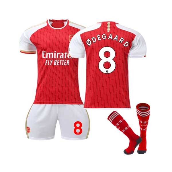 (2023/24 Arsenal hemmatröja #8 Ødegaard Fotbollströja Kit för barn Vuxna Red,40