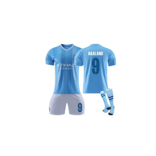 (2023/24 Manchester City #9 Haaland Fotboll Hemma Fotbollströja Fotboll Uniform Dräkt 3XL(195-200CM)