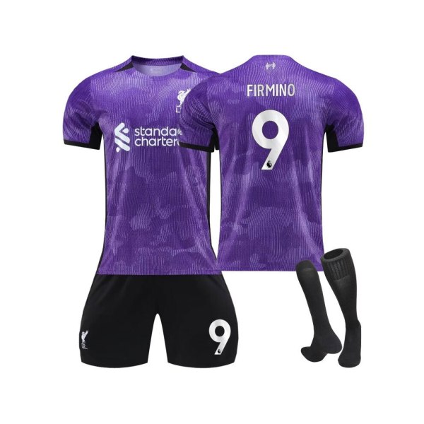 2023-2024 New Purple Second Away #9 Firmino fotbollströja Fotbollströja kit för barn Vuxna Army Green 47