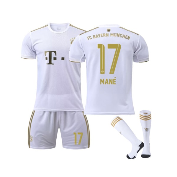 Bayern 22/23 Bortröja Mane No.17 Fotbollströja 3-delade kit för barn Vuxna XL(180-185CM)