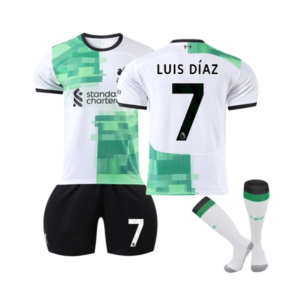 (2023/24 Liverpool bortatröja #7 Luis Diaz Fotbollströja för barn, vuxna 28(150-160CM)