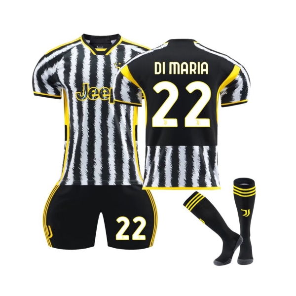 (2023-24 Juventus hemma #22 Di Maria set 18(100-110CM)