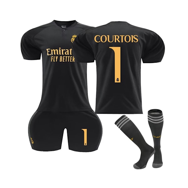 (Real Madrid 2023/24 Courtois #1 tredje set Violet,S