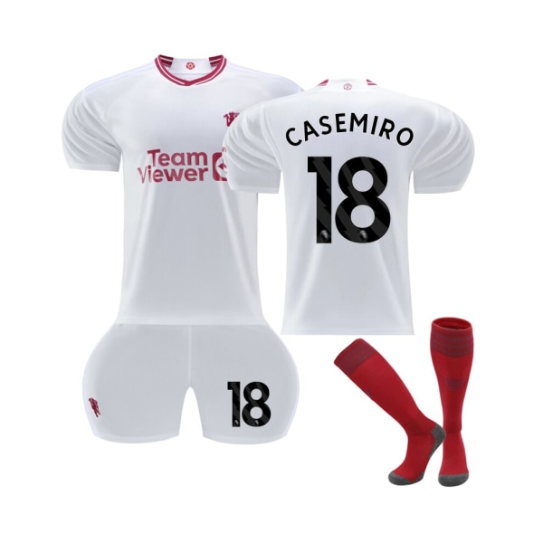 (2023/24 Manchester United Third Shirt #18 Casemiro Fotbollströja Kits Grön