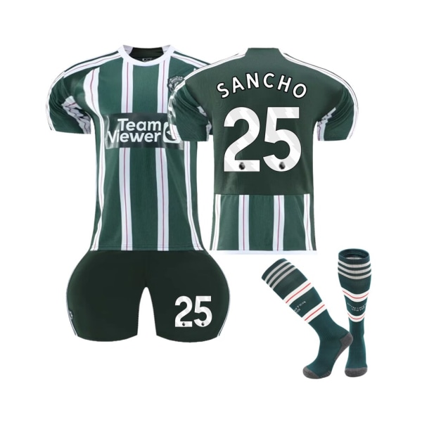(2023/24 Manchester United Borta #25 Sancho fotbollströja M(170-175CM)