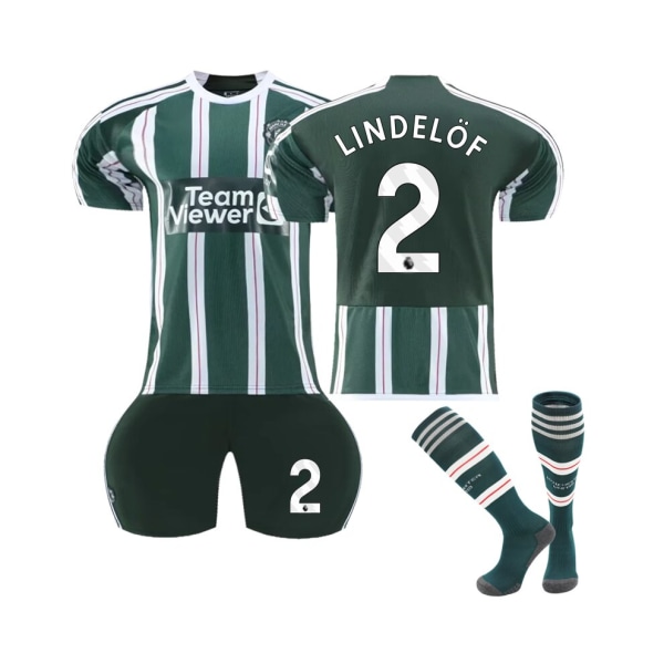 (2023/24 Manchester United Borta #2 Lindelof fotbollströja 2XL(185-195CM)