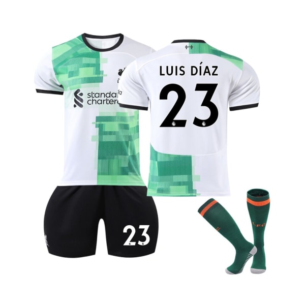 (2023/24 Liverpool bortatröja #23 Luis Diaz Fotbollströja för barn Vuxna S(165-170CM)